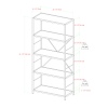 60" Rustic Metal & Wood Media Bookshelf - Grey Wash [135186]
