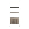 72" Industrial Style Wood & Metal Ladder Bookcase with Doors