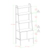 72" Industrial Style Wood & Metal Ladder Bookcase with Doors