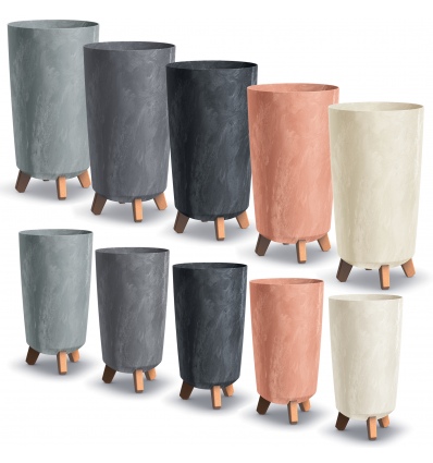 GRACIA TUBUS Tall Slim Plastic Planter With Legs