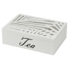 Leaf Designed Lid Wooden Tea Box