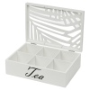 Leaf Designed Lid Wooden Tea Box