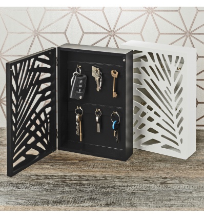 Tropical Leaf Key Box With Hinged Door