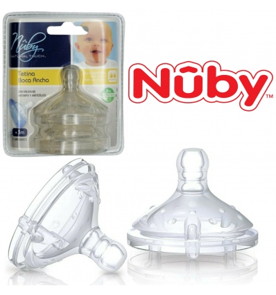 Nuby Natural Touch Medium Flow Replacement Bottle Teats - 2 Pack [676019]