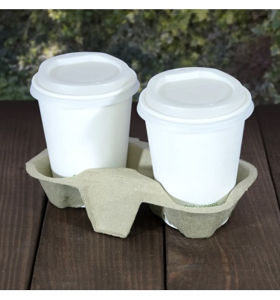2 Hot Drinks Cup Holder Carry Tray (B05515)[556684]