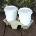 2 Hot Drinks Cup Holder Carry Tray (B05515)[556684]