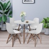 TROMSO 80cm Round Scandi Style Kitchen Table[White] + Scandi Style Kitchen Chairs[4 Pk,]