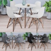 TROMSO 80cm Round Scandi Style Kitchen Table[White] + Scandi Style Kitchen Chairs[4 Pk,]