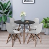 TROMSO 80cm Round Scandi Style Kitchen Table[White] + Scandi Style Kitchen Chairs[4 Pk,]