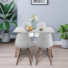 TROMSO 80cm Rectangle Scandi Style Kitchen Table[White] + Scandi Style Kitchen Chairs[4 Pk,]