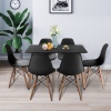 TROMSO 80cm Rectangle Scandi Style Kitchen Table [White] + Scandi Style Kitchen Chairs 6 Pk