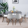 TROMSO 80cm Rectangle Scandi Style Kitchen Table [White] + Scandi Style Kitchen Chairs 6 Pk
