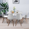 TROMSO 80cm Rectangle Scandi Style Kitchen Table [White] + Scandi Style Kitchen Chairs 6 Pk