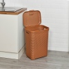 55L Plastic Rattan Laundry Basket