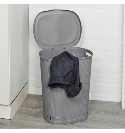 65L Plastic Laundry Basket With Lines