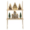 Decorative Winter Scene Wooden Display Ladder With 6 LEDs [031516]