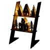 Decorative Winter Scene Wooden Display Ladder With 6 LEDs [031516]