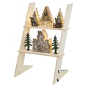 Decorative Winter Scene Wooden Display Ladder With 6 LEDs [031516]