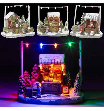 Illuminated Christmas Scene with LED - 3 Assorted [309723]
