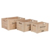 LOFT & WOOD 3x Wooden Storage Boxes [532491][532492][532490]