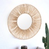 Decorative Round Mirror With Bamboo Frame [545862]