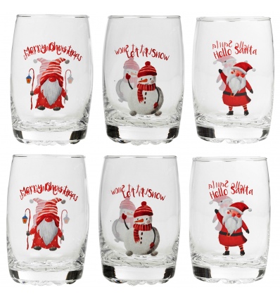 Decorative Christmas Drinking Glass 6 Pcs Sleeve Pack [568319]