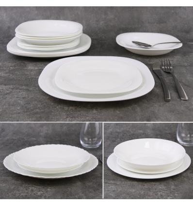 12 Pcs Opal Glass Dinner Set