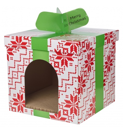 Christmas Gift Box Design Cardboard Cat House [626613]