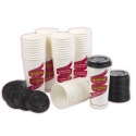 Large Milkshake Cups  With Black Lids Woodlands Design 22oz