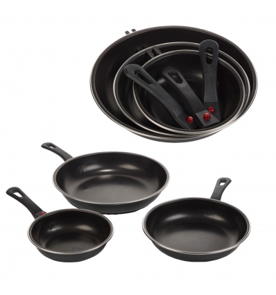 3 Piece Camping Frying Pan Set (Black - 205213)