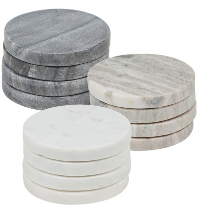 4Pcs Real Marble Coaster Set