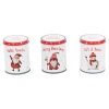 3 Pcs Red & White Santa Tin Set