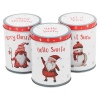 3 Pcs Red & White Santa Tin Set