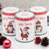 3 Pcs Red & White Santa Tin Set