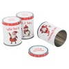 3 Pcs Red & White Santa Tin Set