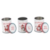 3 Pcs Red & White Santa Tin Set