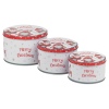 3 Pcs Red & White Santa Tin Set