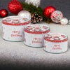 3 Pcs Red & White Santa Tin Set