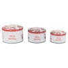 3 Pcs Red & White Santa Tin Set