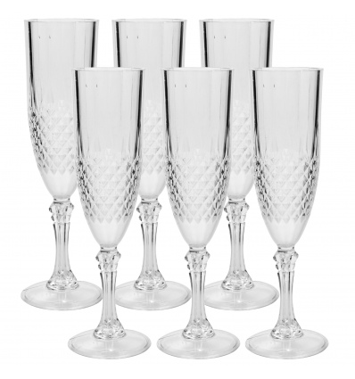 6pc Crystal Effect Champagne Glass [053035]