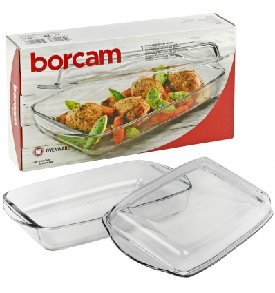 1.95L Borcam Rectangle Casserole Dish With Lid  [192362] [1017140]