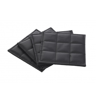 Black Faux Leather Coasters 