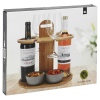 Bamboo Wine Bottle & Glass Holder [840996]