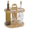 Bamboo Wine Bottle & Glass Holder [840996]