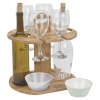 Bamboo Wine Bottle & Glass Holder [840996]