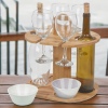 Bamboo Wine Bottle & Glass Holder [840996]