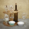 Bamboo Wine Bottle & Glass Holder [840996]