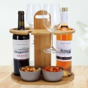 Bamboo Wine Bottle & Glass Holder [840996]