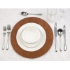 Brown PU Leather Round Placemat [129220]