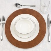 Brown PU Leather Round Placemat [129220]